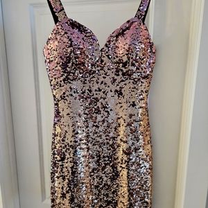 Guess Pink/ gold sequin dress